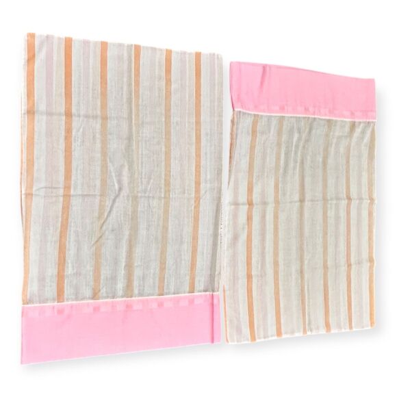 MCM 1970s Mod Cannon Monticello Malibu Stripe Pillowcases Standard Set of 2 - Picture 16 of 16